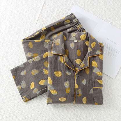 Ownkoti Deluxe Shell Cotton Lapel Pajama Set for Ultimate Comfort