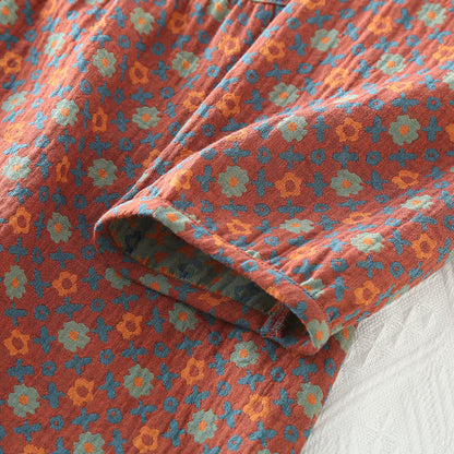 Ownkoti Women's Floral Round Neck Soft Cotton Sleep Dress - Comfortable and Elegant Nighttime Companion