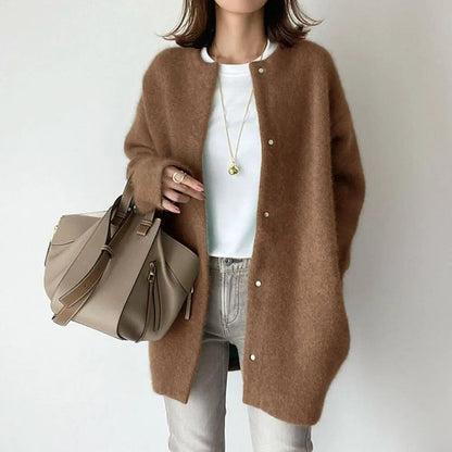 Chic Buttoned Knit Jacket
