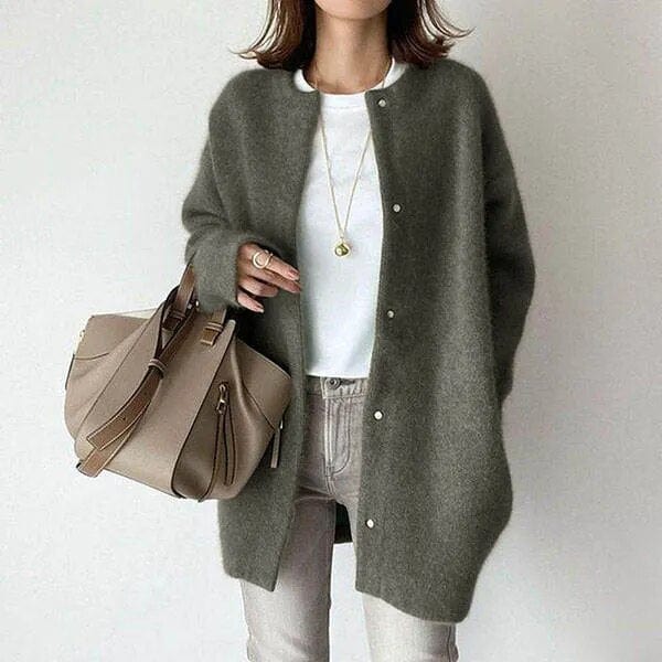 Chic Buttoned Knit Jacket