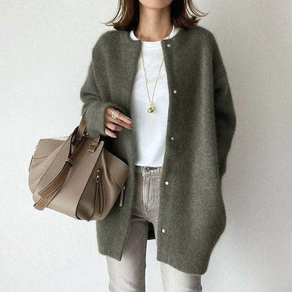 Chic Buttoned Knit Jacket