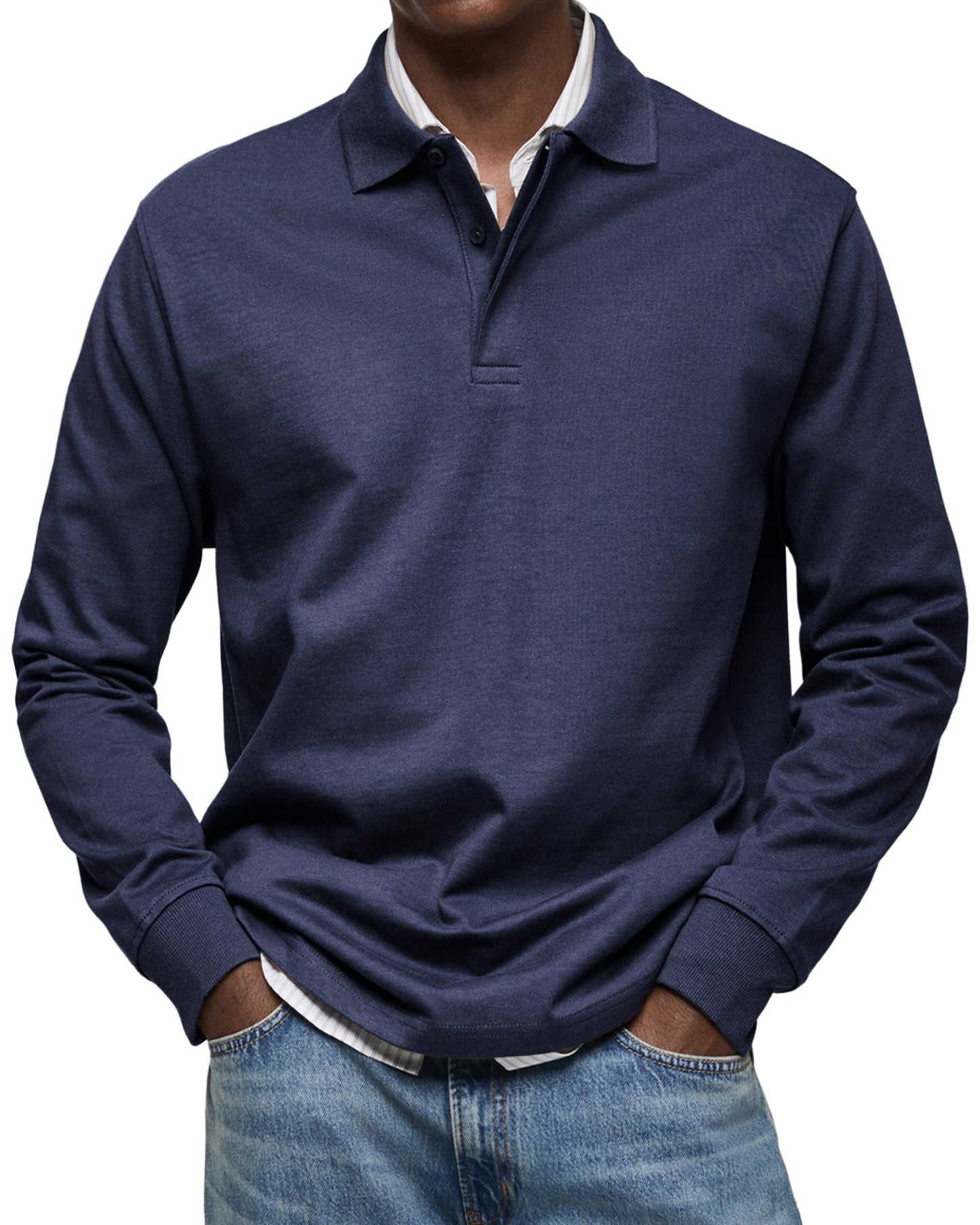 Elegant Long-Sleeve Polo