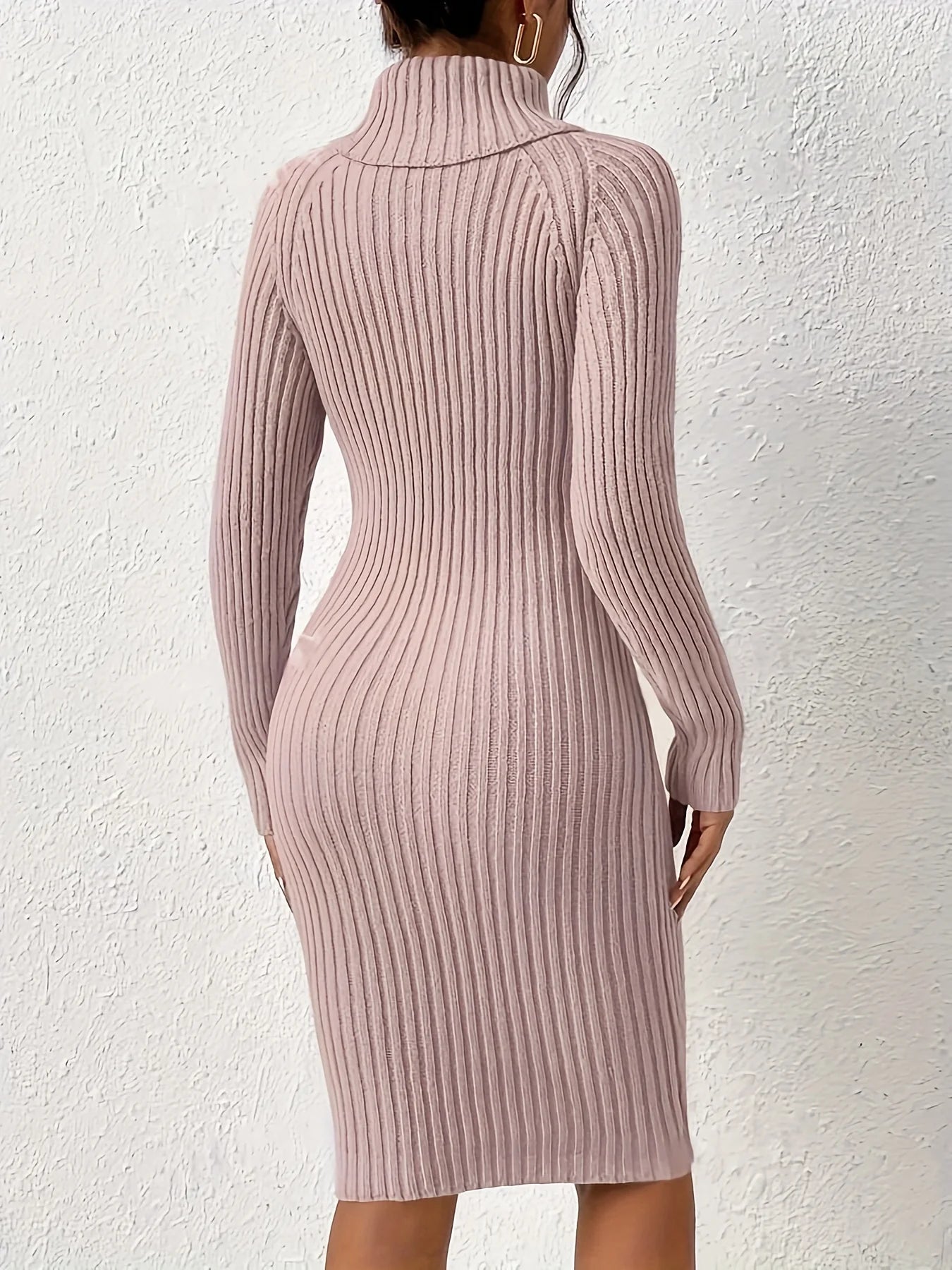 Cozy Knit Turtleneck Dress
