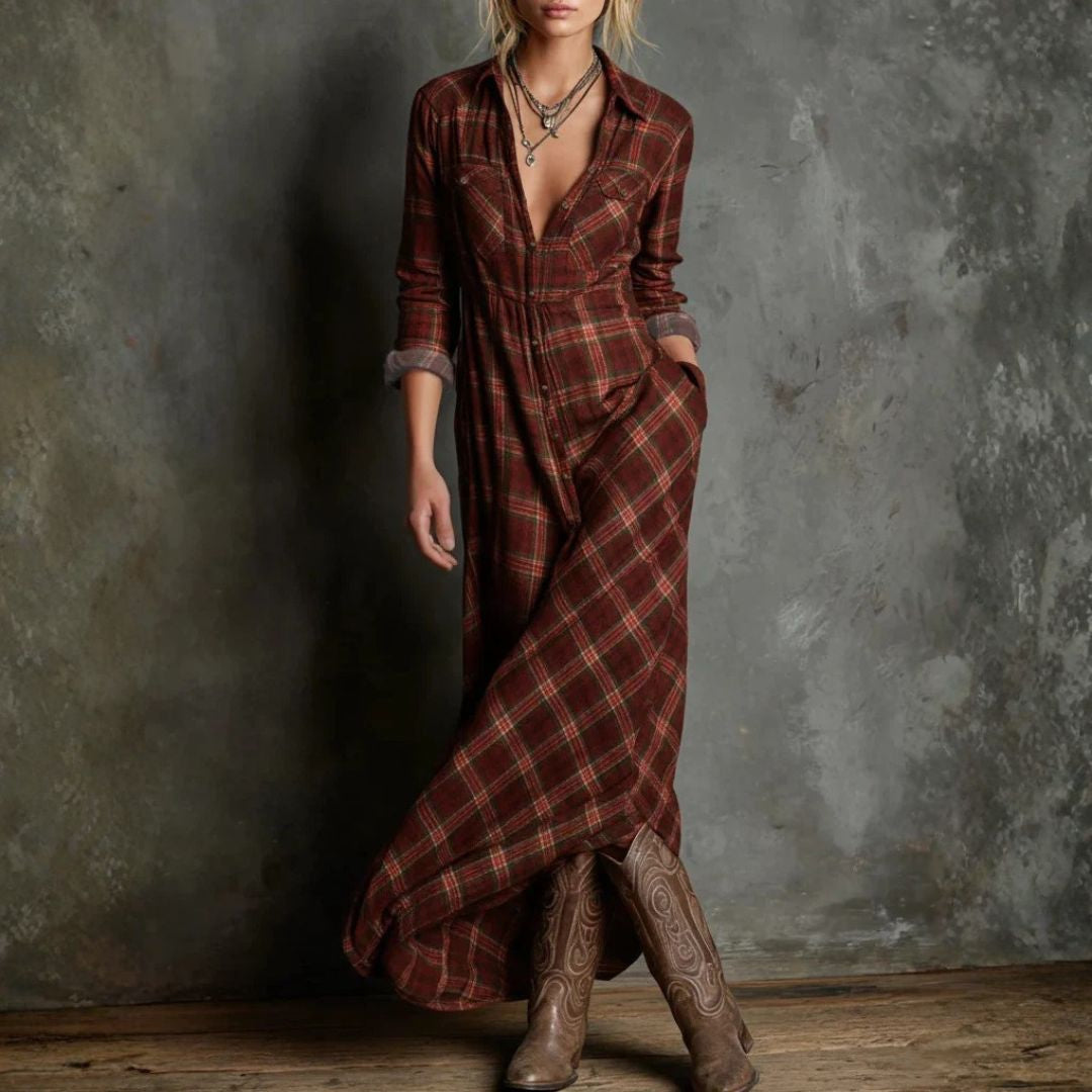 Plaid Perfection Maxi Dress