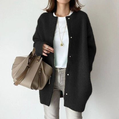 Chic Buttoned Knit Jacket