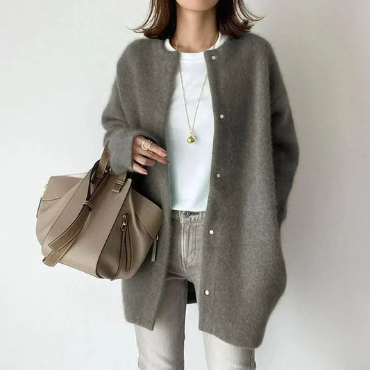 Chic Buttoned Knit Jacket