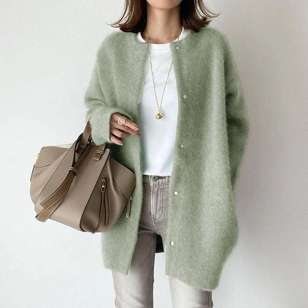 Chic Buttoned Knit Jacket