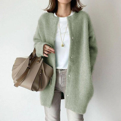 Chic Buttoned Knit Jacket