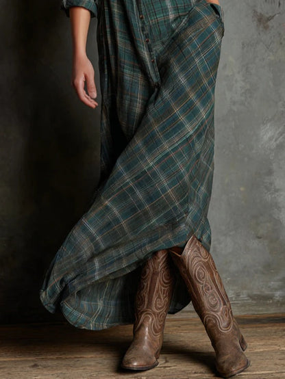 Plaid Perfection Maxi Dress