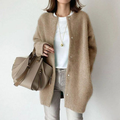 Chic Buttoned Knit Jacket