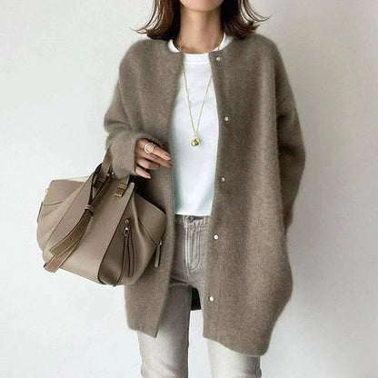 Chic Buttoned Knit Jacket