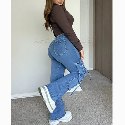 Vintage High Waist Cargo Jeans
