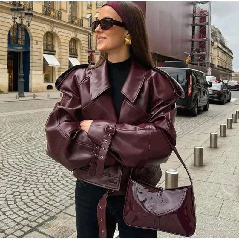 Stylish Faux Leather Jacket