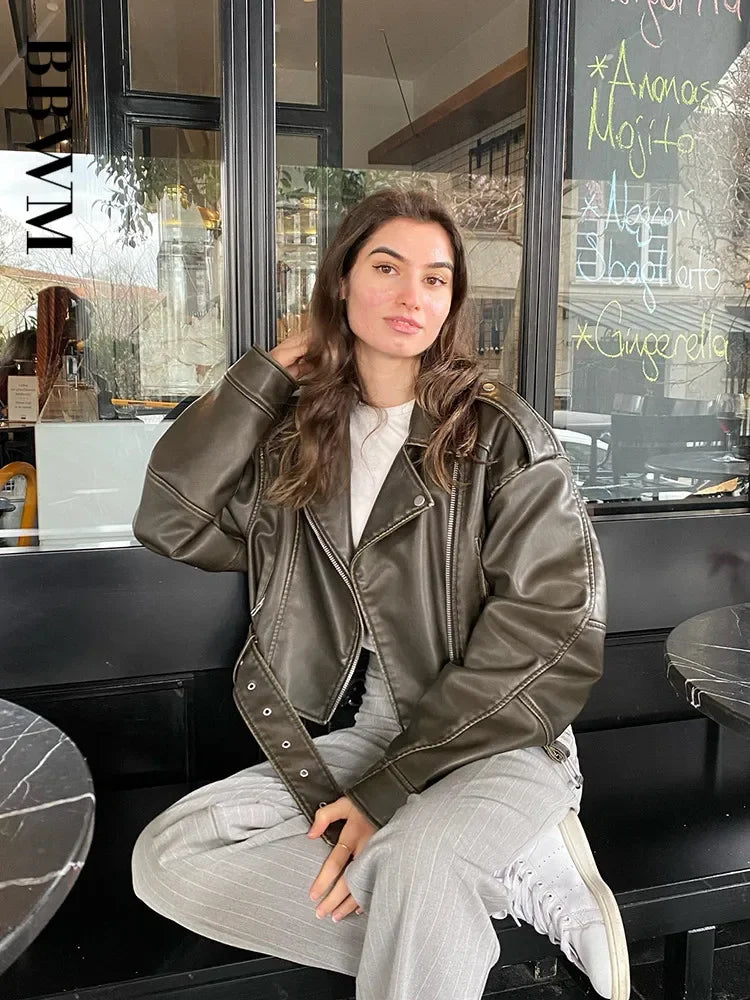 Stylish Women's Vintage Moto Jacket