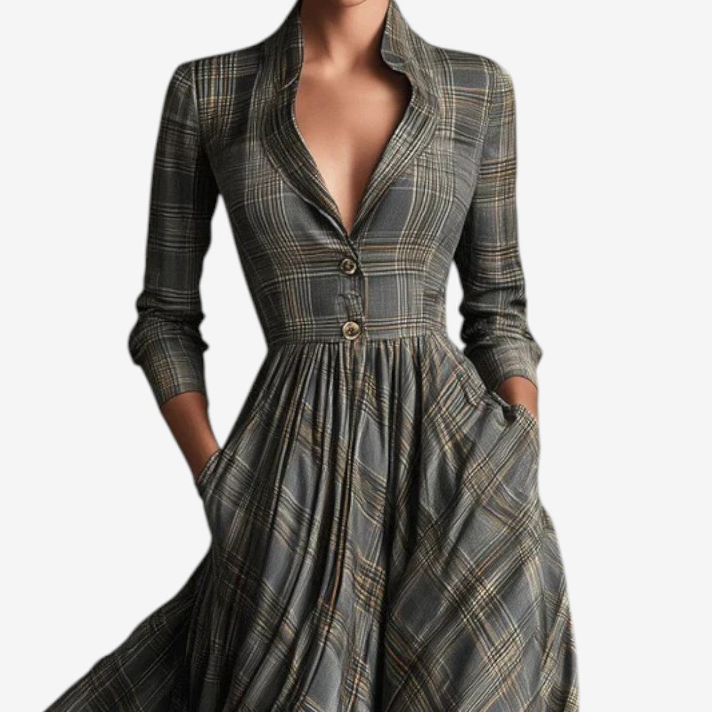 Laila™ Elegant Plaid Robe for a Sophisticated Style