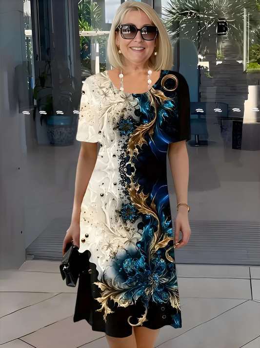 LEANDRIA RELAXED FLORAL MIDI DRESS