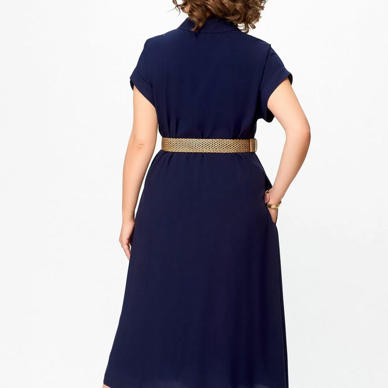 Women's Solid Color Casual Button-Down Dress