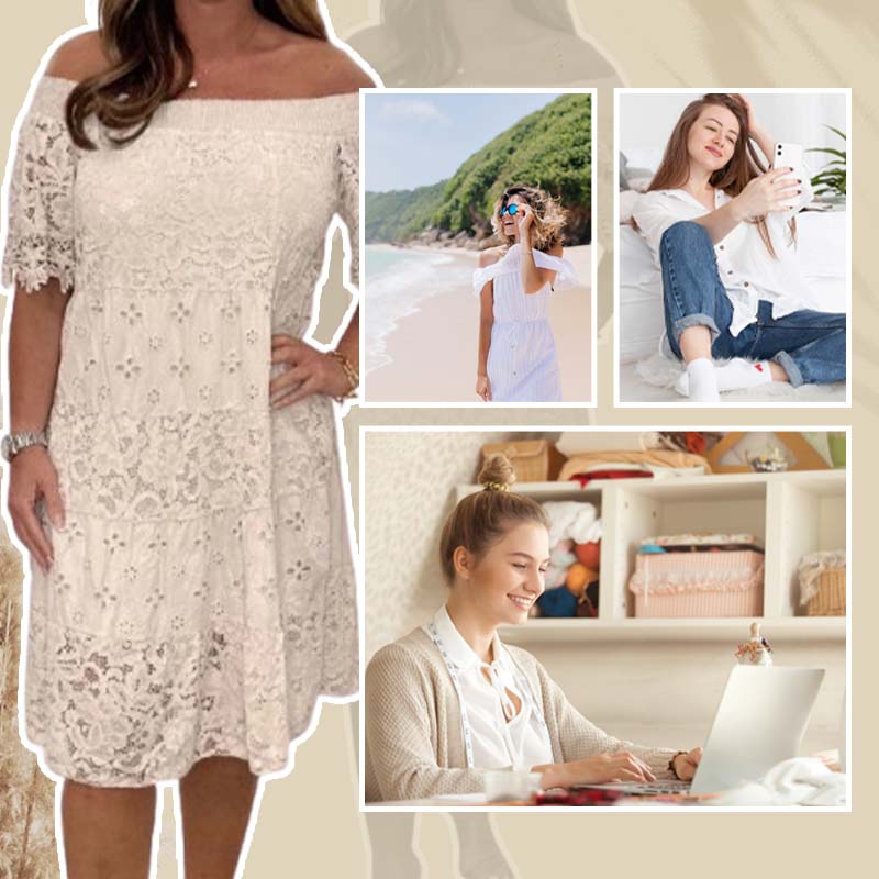 Patchwork Strapless Dress For Women