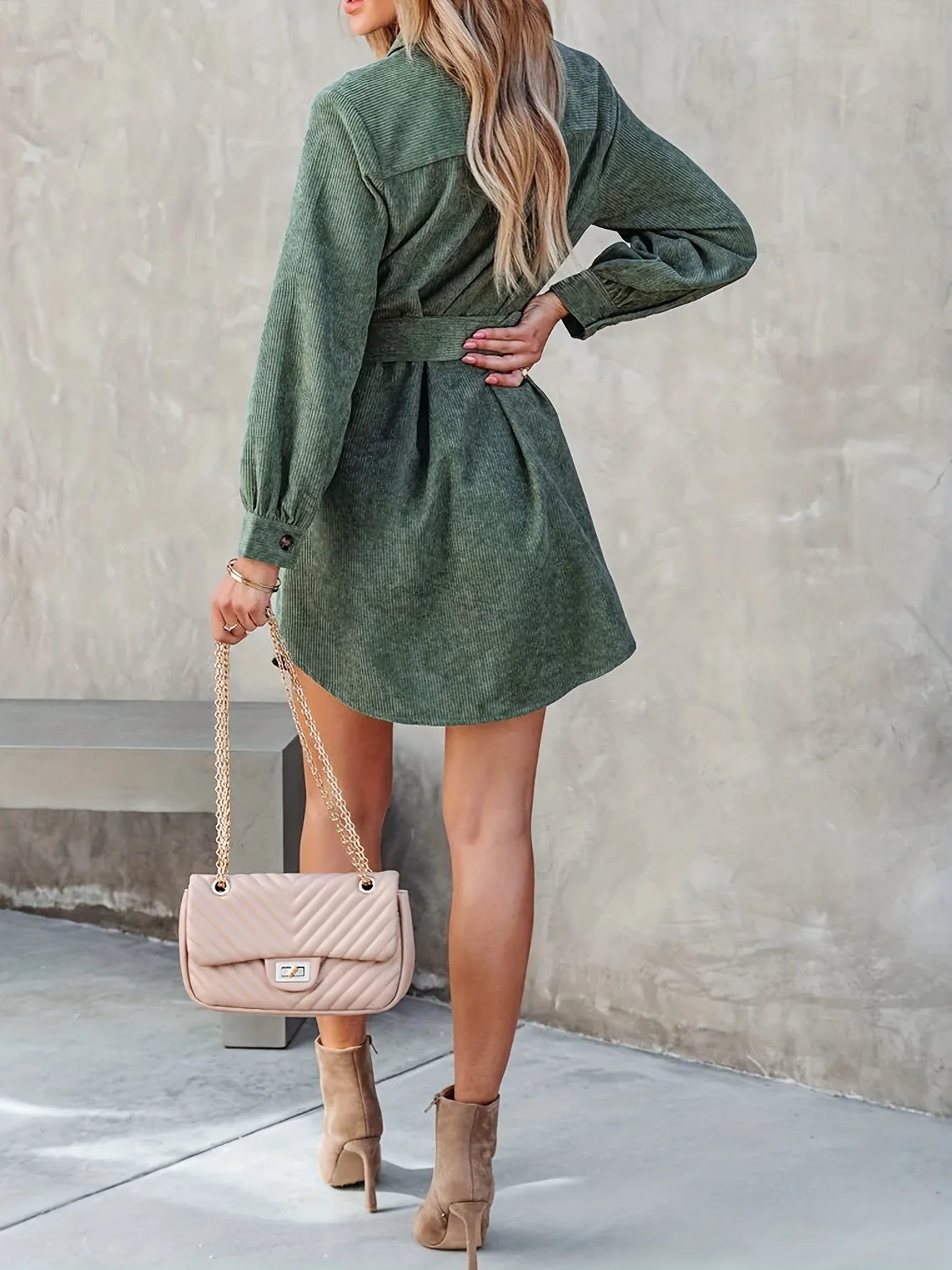 Avero | Corduroy Shirt Dress